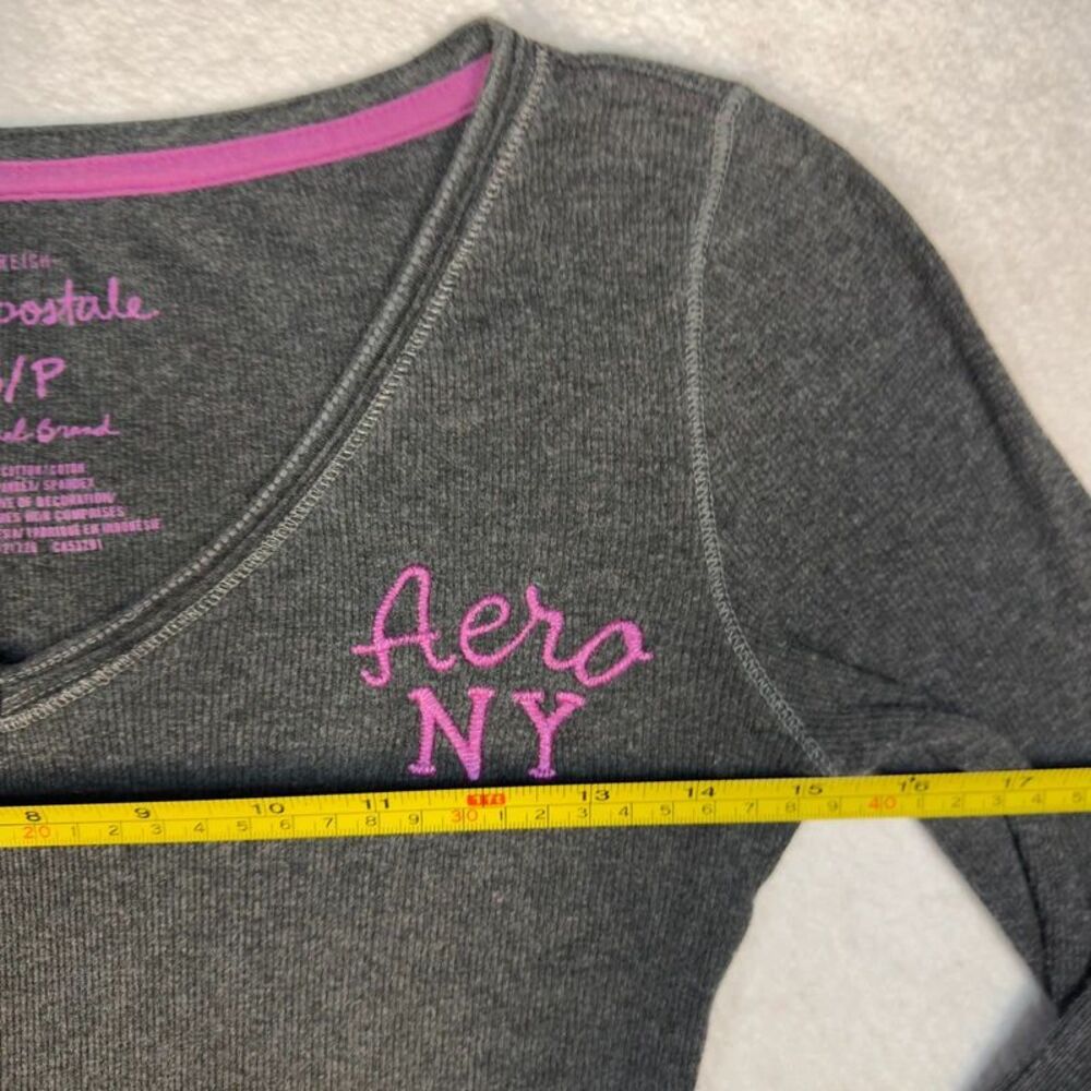 Aeropostale Aero NY V-Neck Long Sleeve Top – Size S/P | Y2K - Picture 10 of 11